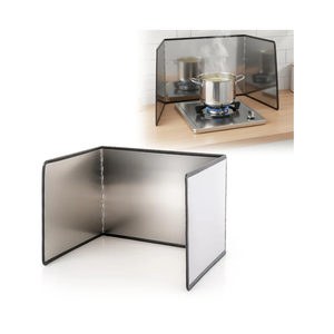 SHENLIU 3 Sided Splatter Guard, Anti Splatter Shield Stainless Steel Oil Splatters Guard for Stove Top, Foldable Grease Splatters Screen, Nonstick Oil Stove Heat Insulation Board for Cooking