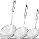 Anaeat Stainless Steel Spider Skimmer, Set of 3 Professional Kitchen Pasta Strainer Spoon with Long Handle - Asian Strainer Ladle Wire Skimmer Spoons for Cooking and Frying (4.5"+5.3"+6.1")
