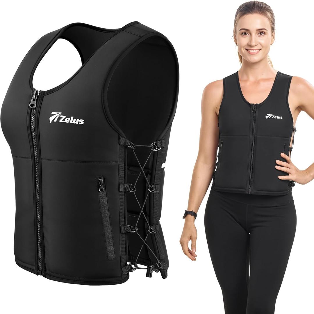 ZELUS Weighted Vest for Women, 10lb. Z-Fit Weight Vest with Adjustable Soft Iron Weights, Women's Weight Vest for Walking Strength Training, Workout Vest with Zippered Pockets Reflective Strip, Medium