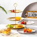 Stainless Steel 3 Tier Cupcake Stand, Tiered Trays Three Layer Cake Stand 3 Tier Serving Tray Platters for Pastry Dessert Candy Fruit Tea Party Wedding Platter (Silver)