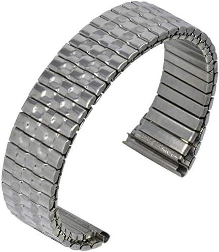 TimeChant - 20mm Stainless Steel Stretch Watch Band - Radial Expansion, No Buckle, Sleek Metal Finish (1674)