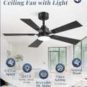 Fanbulous 2 Pack of 42 Ceiling Fans with Lights and Remote, Modern Low Profile Ceiling Fans with Dimmable 3CCT Quiet DC Motor, Reversible Ceiling Fan with 6-Speeds Timer for Bedroom(Black)