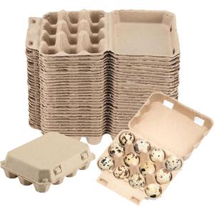 30 Pcs Quail Egg Cartons,3x4 Dozen Dozen Egg Box,Blank Natural Color Pulp Paper Eggs Container Reusable Egg Storage Tray for 12 Count Quail Egg Carton Storage Strong Tray for Refrigerator
