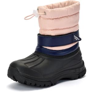 Azooken Kid's Snow Boots Winter Waterproof Slip Resistant Cold Weather Shoes(Little Kid/Big Kid) (Pink)