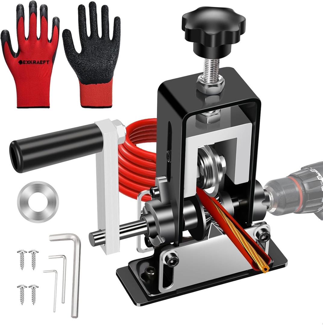 Manual Wire Stripping Machine Gauge Wire 0.06-1'', Scrapping Copper Wire Stripper with Replacement Blades, Drill Powered Hand Crank Wire Stripper Tool for Scrap Copper Recycling