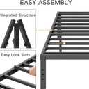 COMASACH Queen Bed Frame, Heavy Duty 12" High Black Metal Platform Bed, Sturdy Steel, No Box Spring Needed, Noise-Free, Easy Assembly