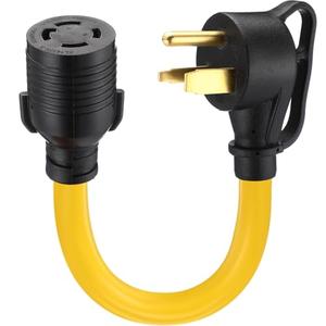 Tellegloww 30 Amp Welder Adapter Cord Compatible with NEMA 6-50P to L14-30R, 3 Prong 50Amp Welding Outlet to 4 Prong 30Amp Generator Locking Plug Adapter, Generator to Welder Adapter STW 10 AWG, 1FT