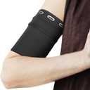 PATIKIL Universal Running Armband Sleeve 6.69"x3.94", Cell Phone Arm Bands Sleeve with Zipper Pocket for Key Earphones Credit Cards Sports Gym Workouts Exercise (M, Black)