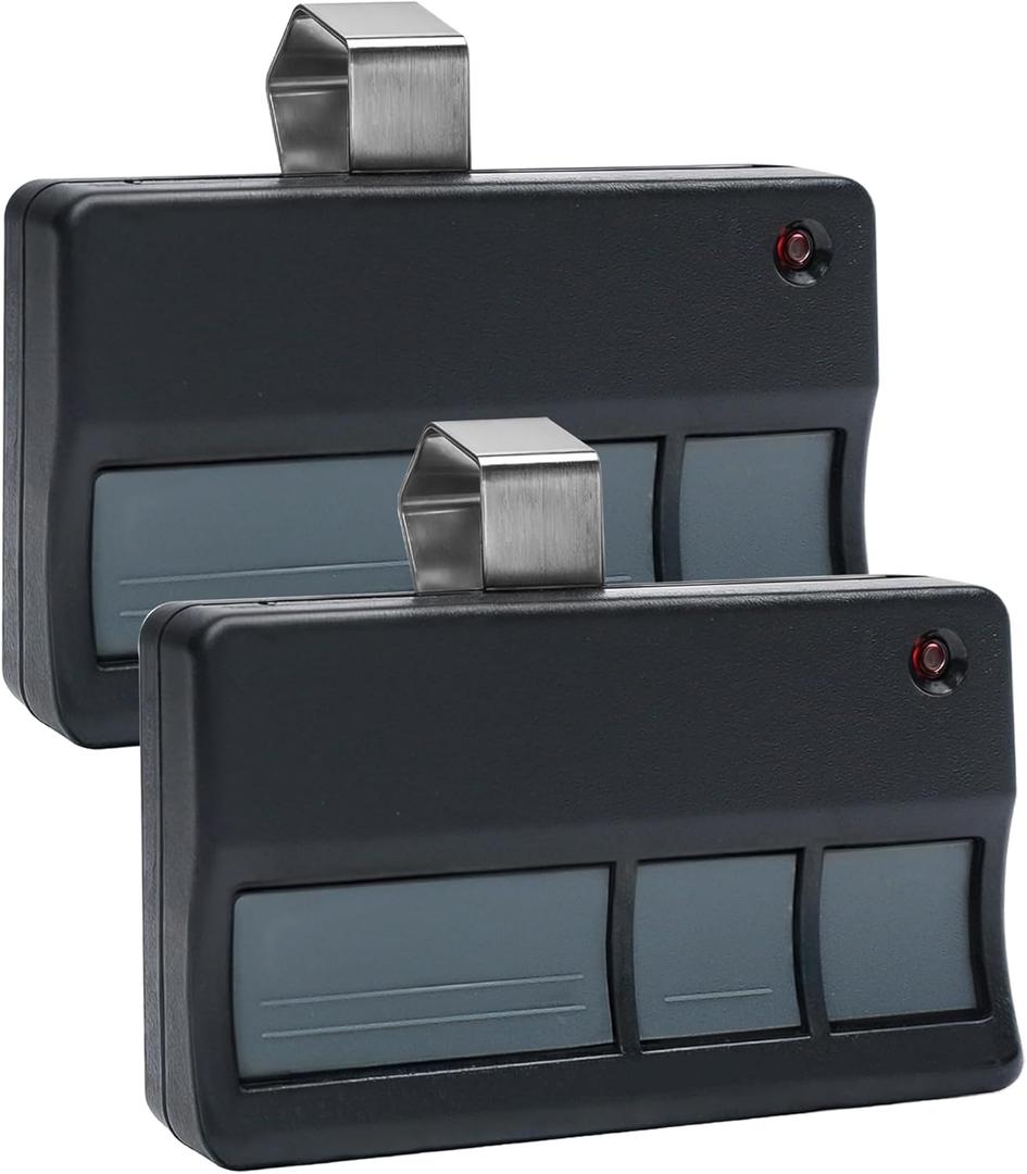 Garage Door Opener Remote 315 MHz Compatible with Raynor, Replacement for 371RGD, 372RGD, 373PRGD, 373RGD, 377LG (2005-2014) with Purple Learn Button Openers, Replacement Part (2PCS, Grey Button)