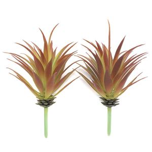 2 PCS Artificial Succulents Plants Real Touch Lifelike Succulants Plants Faux Greenery Plants Garden DIY Home Office Decoration Ornament (Red Agave)