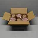 AmorArc 12oz Ceramic Coffee Mugs set of 6, Stylish Coffee Mugs with Rustic Terracotta Underside for Latte/Cappuccino/Milk/Cocoa, Dishwasher&Microwave Safe, (Cloud Pink)