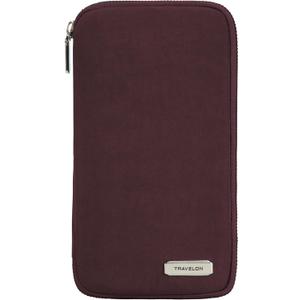 Travelon RFID Blocking Family Passport Wallet (4.75W x 8.25H x 0.75D, Dark Bordeaux)