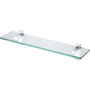KES Bathroom Shelf Tempered Glass Shelf, 20 Inch Rectangular Glass 8mm-Thick Extended Wall Mount Polished Chrome, BGS3201