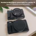 VOVMOEYA Camera Case for Canon Powershot G7 X Mark III with 2PCS Screen Protector,Full Pritection Soft G7X III Silicone Case Detachable Lens Cover Protective Cover for Canon G7XIII G7X3-Black