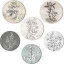 Barydat 6 Pieces Boho Plant Wall Art Decor Wooden Boho Farmhouse Rustic Bohemian Wall Hanging for Bedroom Living Room Office(Round,8 Inch, 10 Inch)