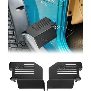 JOYTUTUS Upgraded 120 Wrangler Foot Pegs Compatible with Wrangler TJ 1997 to 2006, Exterior Door Hinge Metal Foot Rest Pedals with US Flag Pattern