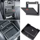 Center Console Organizer Compatible with 2024 2025 Toyota Tacoma (4th Gen) Accessories, Interior Insert Magnet Armrest Box Hidden Secondary Secret Privacy Storage Box Tray Coin Holder, 2 PCS