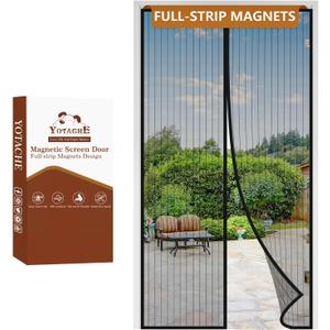 Yotache Magnetic Screen Door Fits 30x80 Inch Doors, Screen Size 32"x81", Reinforced Screen Mesh with Full Strip Magnets for Front/Back Patio Single Sliding Door
