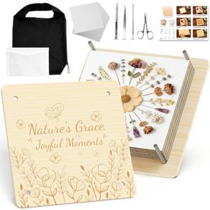 zunmial Flower Press KitCraft Kits 11" x 11" Large 10 Layers Wooden Flower Presser for Adults & Teens DIY Bouquet Preservation,Dried Flowers Art,Preservation for Bookmark Frame Wedding Flowers Drying