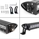 LED Light Bar 36inch Curved 180W Single Row Spot Flood Combo 3D Driving Fog Lamp Off Road Lighting LED Work Lights for ATV UTV SUV Boat Trucks IP68 Waterproof (180W)