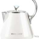 Elite Gourmet EKT-1203W 1350W Double Wall Insulated Cool Touch Electric Water Tea Kettle, BPA Free Stainless Steel Interior and Auto Shut-Off (1.4 Quarts)