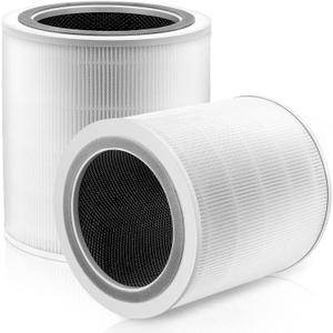 Core 400S Replacement Filter for LEVOIT Core 400S Smart WiFi Air Purifie-r, Core 400S-RF 3-in-1 True HEPA Activated Carbon Filter, LRF-C401S-WUS, 2 Pack