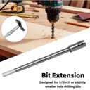 10" Forstner Drill Bit Extension Kit, 3/8" Round Shank Extension Rod, Adds 8.74" Drilling Depth for Woodworking Furniture & Wood Drilling