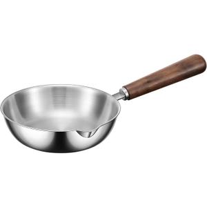 IMEEA 5.5-Inch Egg Pan Omelet Pan SUS304 Stainless Steel Mini Sauce Pan with Wooden Handle