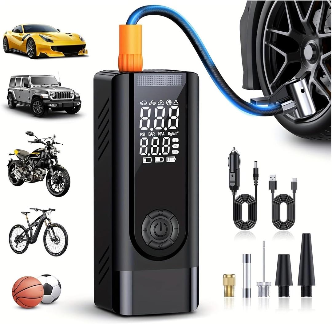 jtymx Tire Inflator Portable Air Compressor 20000mAh, Bicycle, Motorcycle, Ball, with Tire Pressure Gauge, 150PSI Air Pump for Car Tires, Inflatables