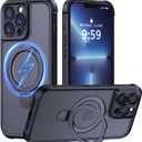 MOCCA Design for iPhone 13 Pro Case with Magnetic Invisible Stand [Full Camera Protection] [Compatible with Magsafe] Military Drop Shockproof Translucent Matte Phone Case Cover 6.1",Black