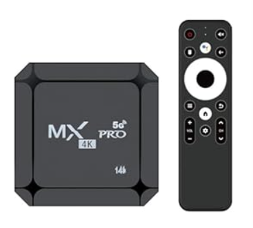 MX Pro 4K 5G Streaming Media Player - 4K Ultra HD WiFi 6 Bt5.0 Voice Control 16GB Storage Smart Home Player