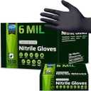 Inspire Black Nitrile Gloves HEAVY DUTY 6 Mil Nitrile Chemical Resistant Medical Cooking Cleaning Disposable Black Gloves