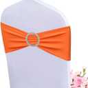 Albassa Chair Sashes Spandex Stretch Chair Bows with Buckle Slider for Wedding Party Decorations (Orange, 25PCS)