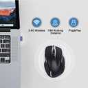 TECKNET Wireless Mouse Rechargeable, 2.4G USB-A Silent Mouse, Quiet Click, 6 Adjustable 4800 DPI, Cordless Computer Mice, Ergonomic Mice for Laptop, 6 Buttons for Chromebook, Ergo Grip - Black