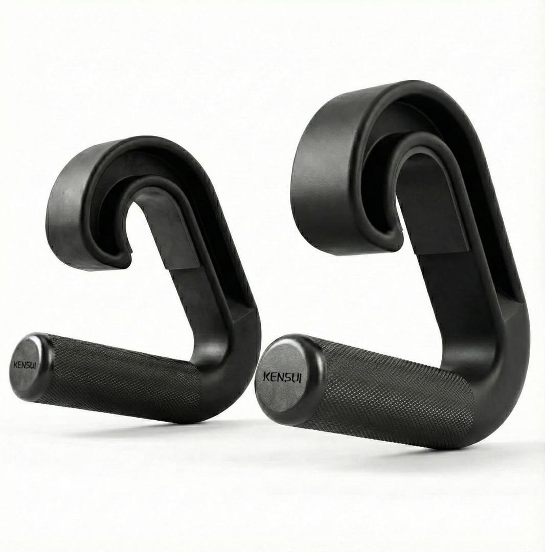 Kensui Swissies : Neutral Grip Handle Attachment For Pull-up Bars, Barbells and Resistance Bands (Black)