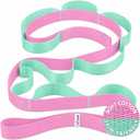 TECEUM Soft Cotton Stretching Strap for Sensitive Skin – Yoga Strap for Physical Therapy – 10 Loops Non-Elastic Stretch Band for Flexibility, Hamstring, Pilates & Rehab