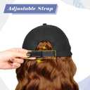 Hat Wigs for Women Baseball Cap with Hair Extensions Short Wave Synthetic baseball Cap Wig for Women Adjustable Hat with Hair Attached for Daily Use(14inch)