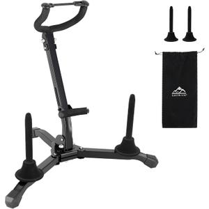 EASTROCK Alto&Tenor Saxophone Stand Folding Saxophone Stand Saxophone Holder Rack with 2 Detachable Flute/Clarinet Holders Carrying Bag