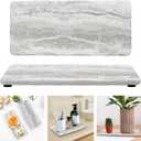 2 Pcs Stone Drying Trays for Bathroom Kitchen Sink Accessories Hand Soap Dispenser Tray Water Absorbing Marble Dish Soap Holder Diatomite Instant Dry Kitchen Tray for Bathroom Sink Countertop Trays