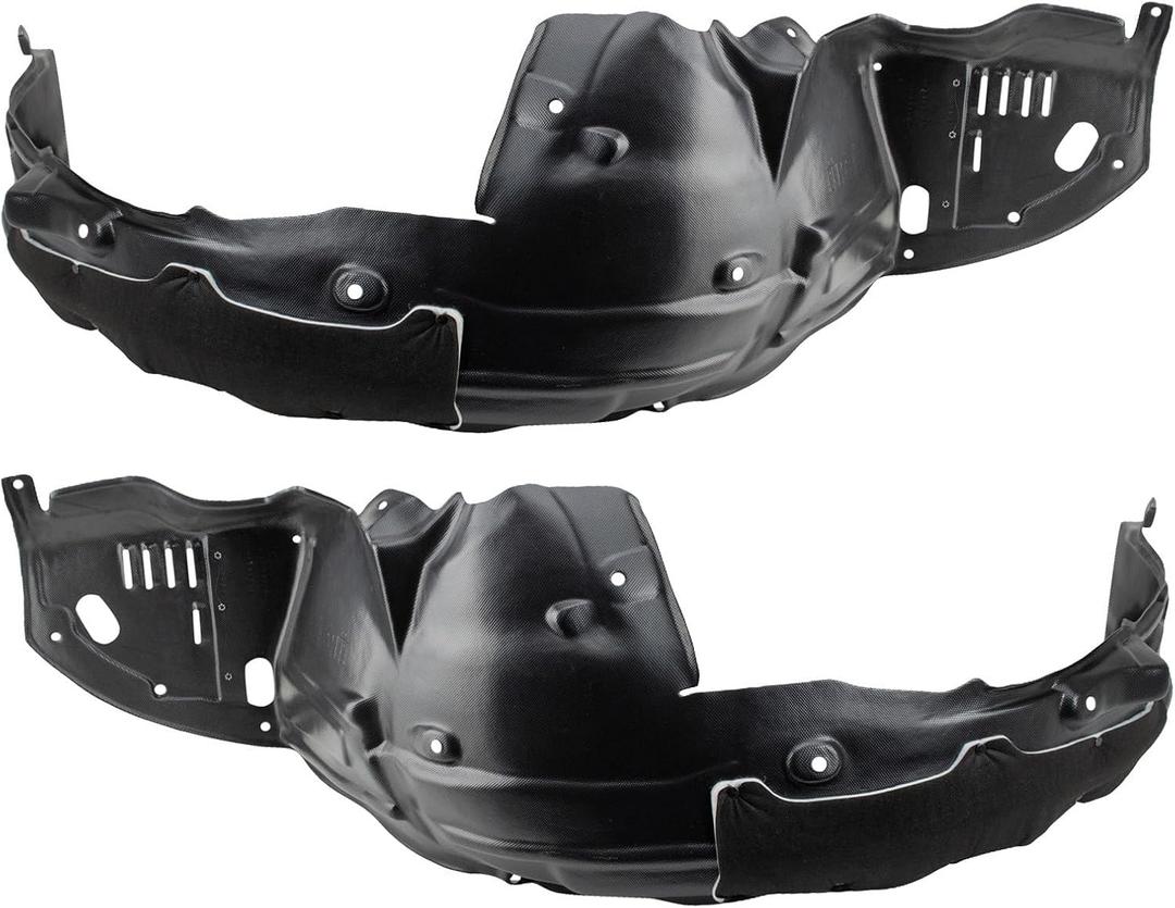 TRQ Front Driver and Passenger Side Inner Fender Liner Set Compatible with 2008-2012 Honda Accord Sedan US Built Models
