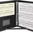 Choir Music Folder with Handle & Strap - Professional Black Choir Folder for Stage Performance, 3-Ring Binder, Portable Sheet Music Holder for Choir Singers(Black)