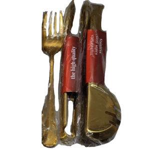 12 Pack Stainless Steel Utensils, Gold