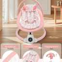 Baby Swing for Infants, Electric Baby Swing with Bluetooth, Portable Infant Swing with 5 Speeds, 10 Lullabies, 5-Point Harness & Remote Control, for Newborns Infants Indoor Outdoor Use (Floral)