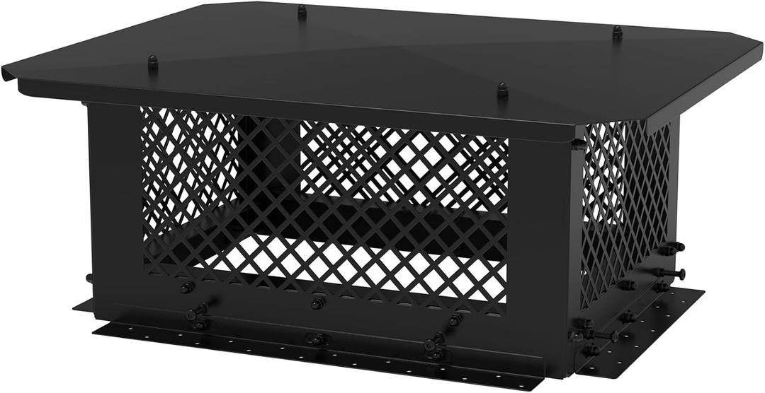 Stanbroil 14" x 19" Chimney Cap, Fireplace Chimney Cover for Outside Adjustable Bottom to Fit Existing Clay Flue Tile Sizes, Chimney Flue Rain Caps