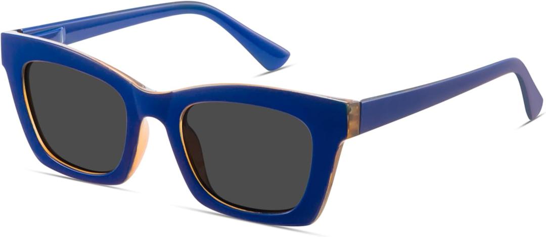 livho Trendy Polarized Sunglasses Women, Retro Sun Glasses for Women 2025, Cute Sunglasses for Woman, UV Protection Shades (Blue Orange/Black)