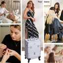 Rolling Makeup Case,Professional Cosmetology Case on Wheels,Large Cosmetic Organizer Train Case,Makeup Travel Case with Draws & Swivel wheels Nail Tech Salon Storage Traveling Cart Trunk,Silver