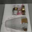 Gold Sconce Wall Lighting, HWH Single Wall Vanity Light Fixture Brushed Gold Wall Sconce Lamp, Modern Indoor Up Down Wall Light with Frosted Milk White Striped Glass Shade, 5HZG97B-2W BG