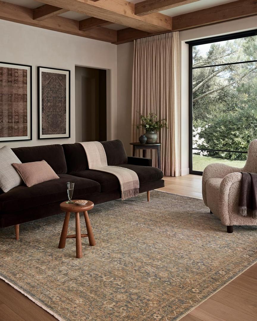 Loloi Amber Lewis Molly Denim/Gold 9'-6" x 13'-6" Area Rug
MOL-02 Approx. 9x13 Blue Living room Dining room Bedroom, Vintage Inspired, Textured, Artisanal, Area Rug