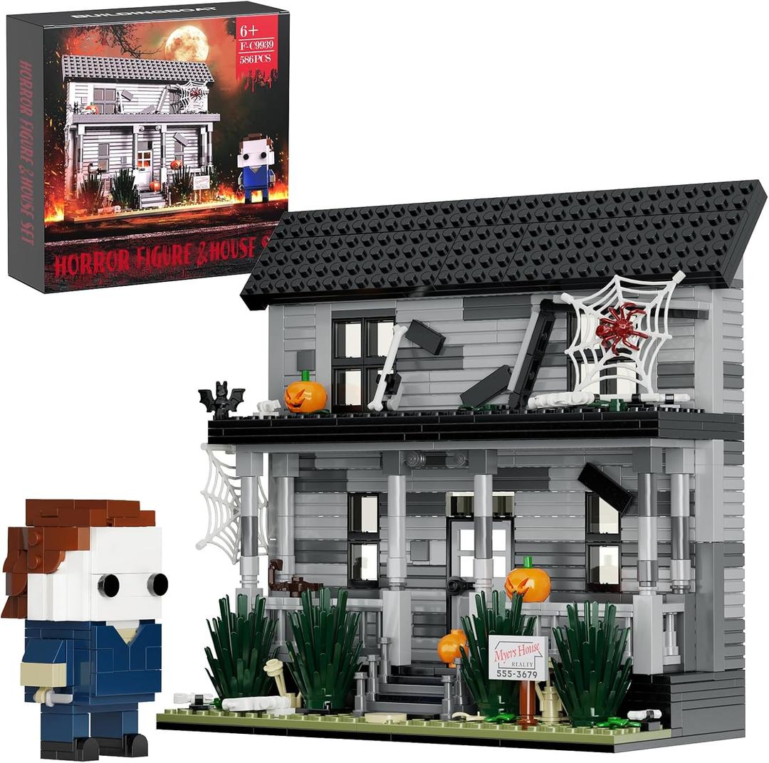 Horror Movie Halloween- Figure & House Building Blocks Kits, Collectible Decoration Building Toy, Present for Friends and Fans, Creative Stable Collectible Building Toy(586 Pieces)