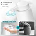Automatic Soap Dispenser Foaming Touchless: 9oz Plastic White Modern Rechargeable Electric Auto Foam Soap Dispenser - Bathroom Kitchen Hand Dish Lotion